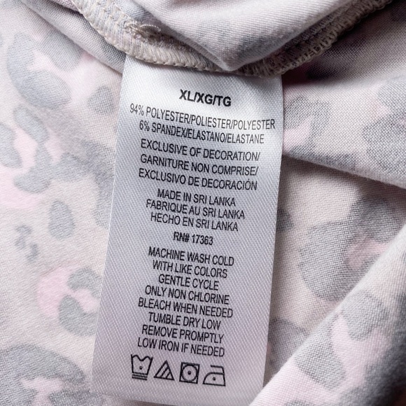 Cuddl Duds Pink and Tan Leopard Button Down Pajama Top - Picture 8 of 12